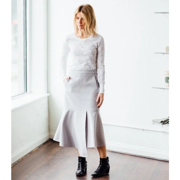 Rag & Bone Perry Lace Top Long Sleeve Semi Sheer Floral Jacquard Sweater White - Picture 16 of 16